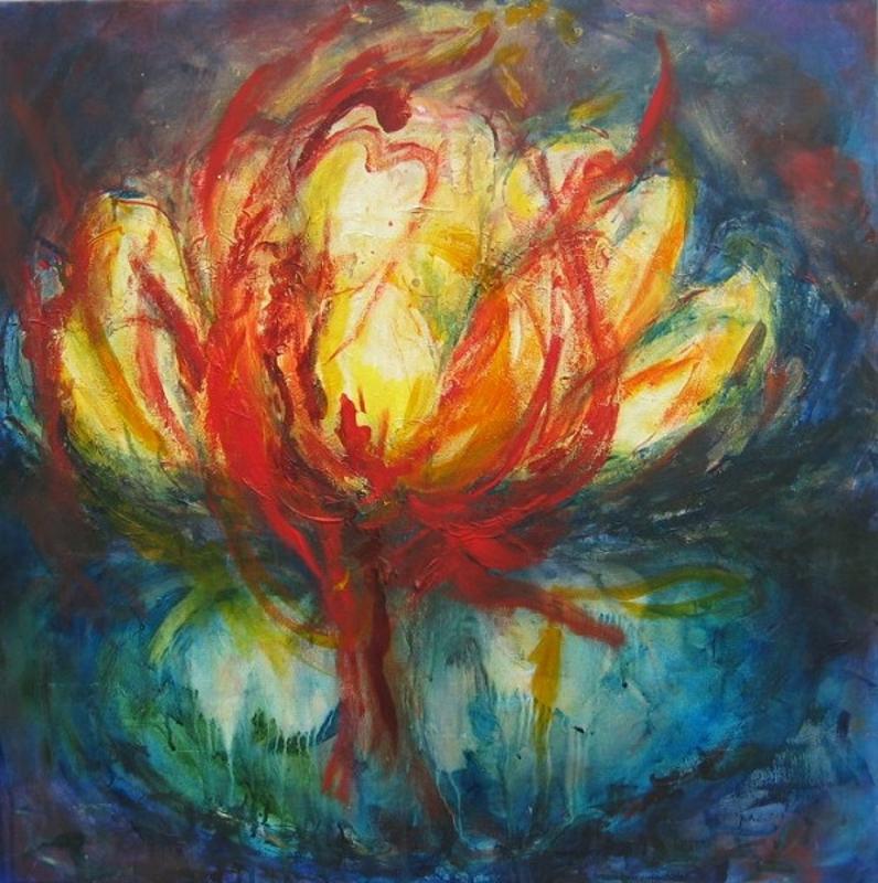 12 Groei  acryl op linnen, 80x80